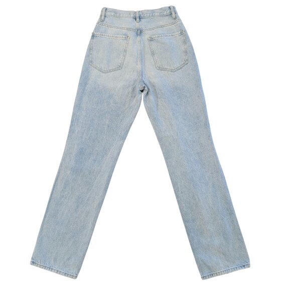 PACSUN Dad Jean 25 Ripped Frayed Light Wash Classic Straight Leg - Picture 2 of 10